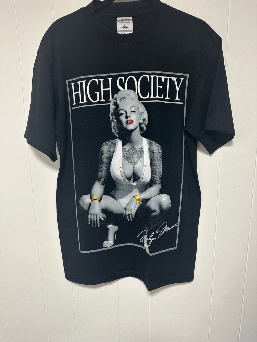 Society Black Graphic Tee with Marilyn Print